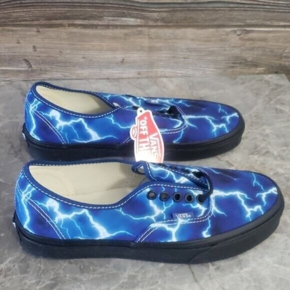 New‎ Vans Authentic Lightning Bolt Blue Skate Sneakers Festival Casual Shoes - Picture 4 of 8